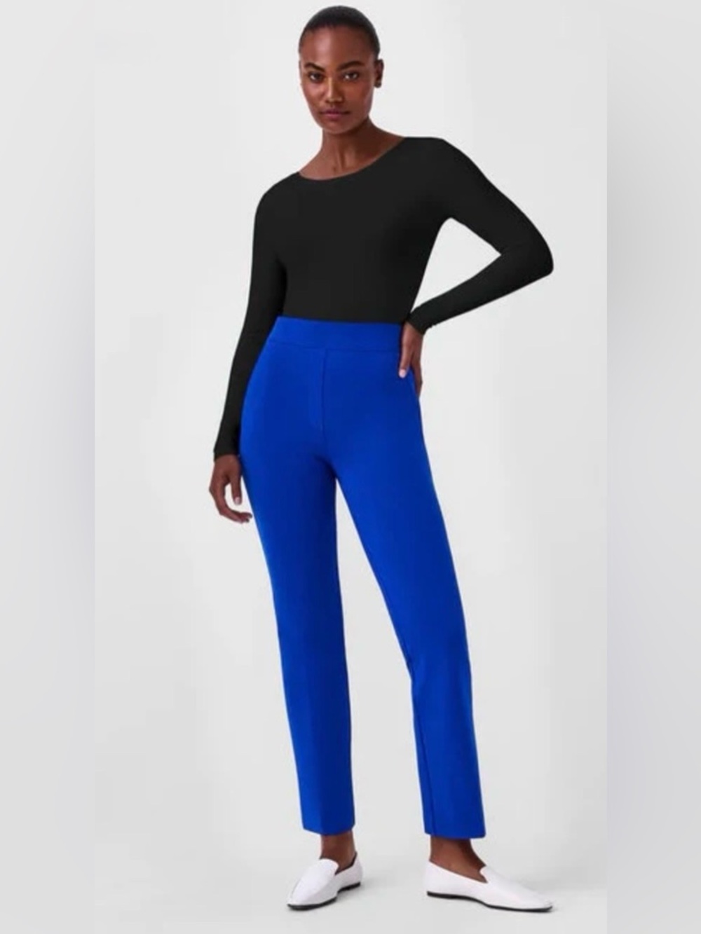 SPANX The Perfect Kick Flare High-Rise Pants in Blue Office Wear Size: Large